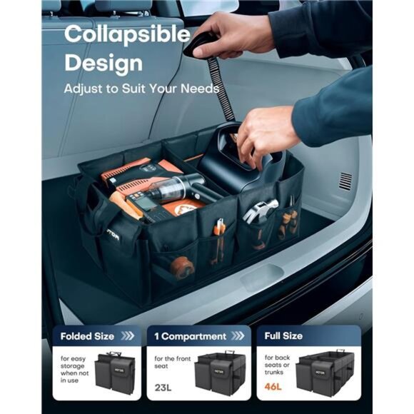 Trunk Organizer - Car Organizer, Foldable Trunk organizer for SUVs & Sedans - Picture 5 of 7